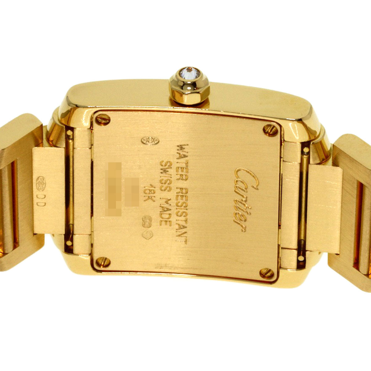CARTIER Tank Française SM Genuine Full Diamond Watches WE1001RD K18 Yellow Gold/18K Yellow Gold Ladies