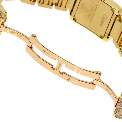 CARTIER Tank Française SM Genuine Full Diamond Watches WE1001RD K18 Yellow Gold/18K Yellow Gold Ladies