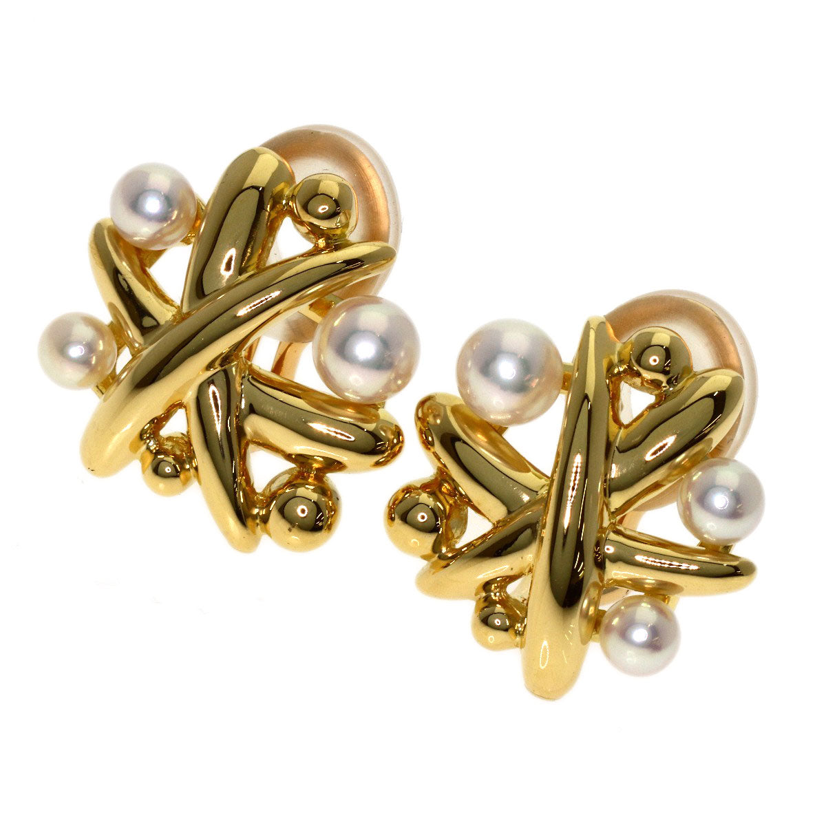 MIKIMOTO Pearl Pearl Earring K18 Yellow Gold Ladies [Used]