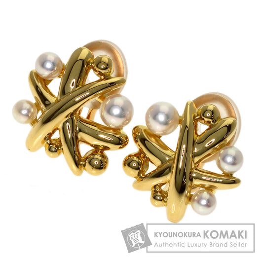 MIKIMOTO Pearl Pearl Earring K18 Yellow Gold Ladies [Used]