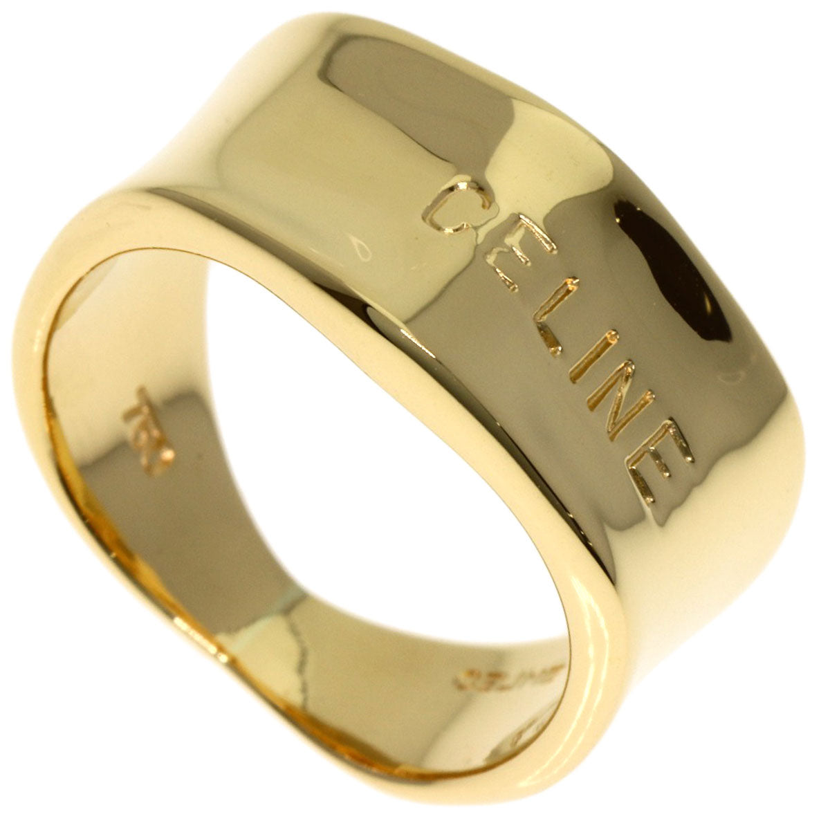 CELINE logo Ring K18 Yellow Gold Ladies [Used]