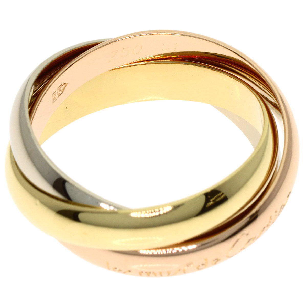 CARTIER Trinity #51 Ring K18 Yellow Gold 18K Pink GoldLadies [Used]