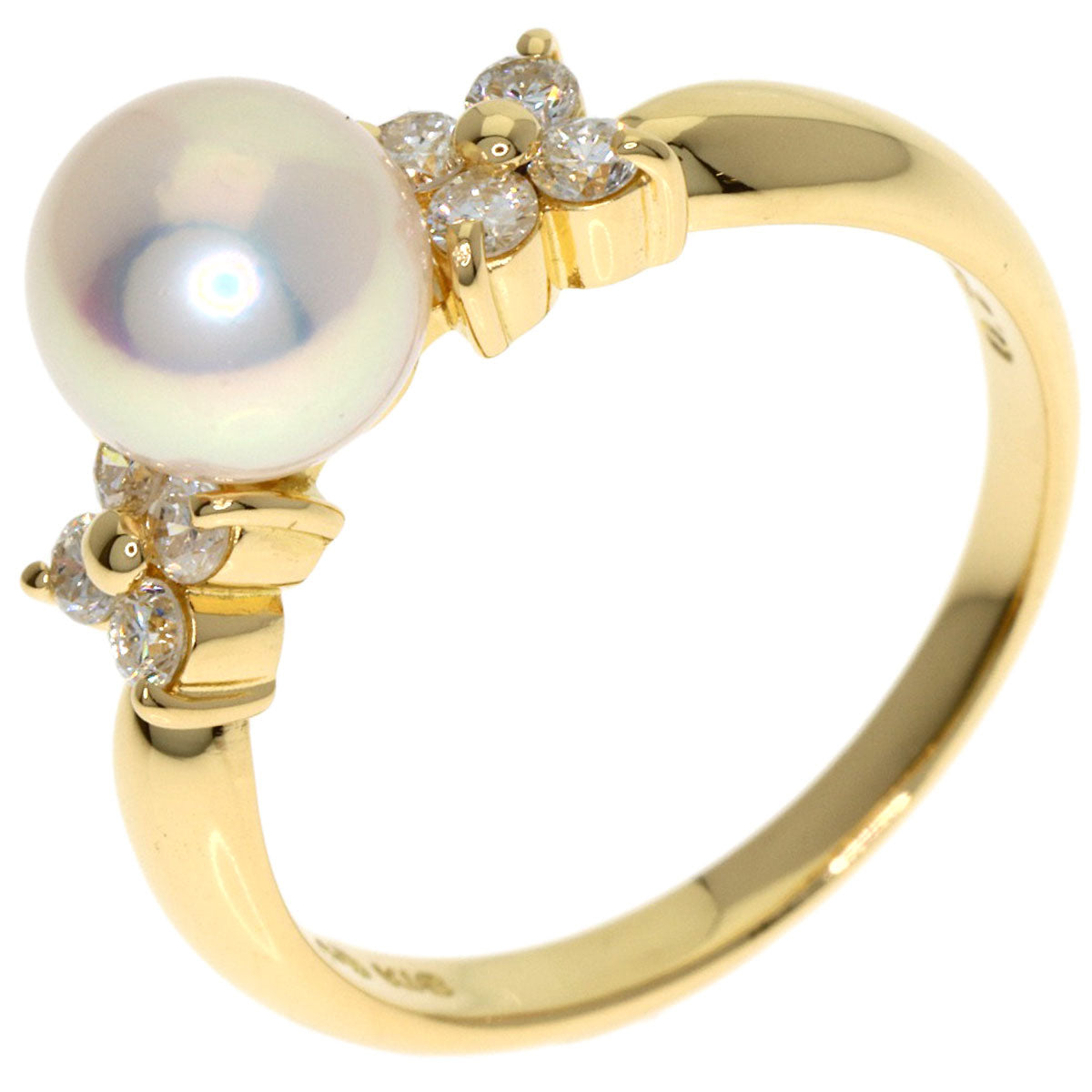 TASAKI Pearl Pearl Diamond Ring K18 Yellow Gold Ladies [Used]