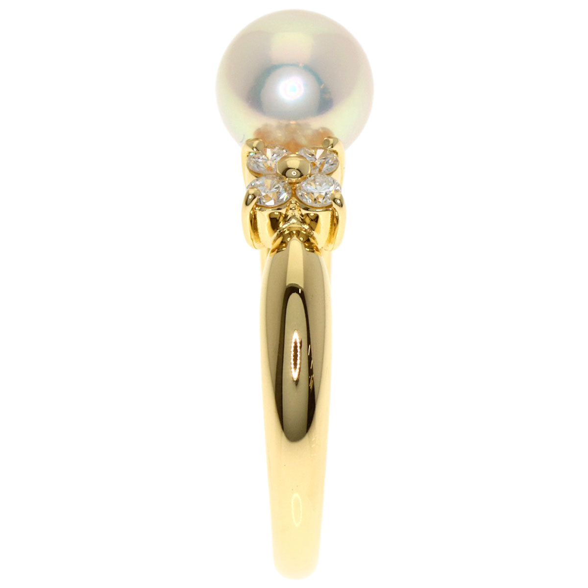 TASAKI Pearl Pearl Diamond Ring K18 Yellow Gold Ladies [Used]