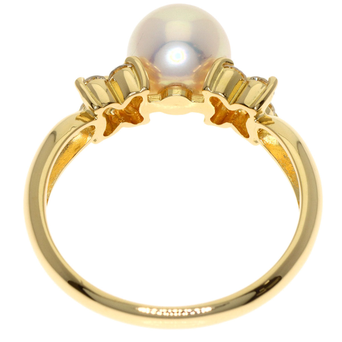 TASAKI Pearl Pearl Diamond Ring K18 Yellow Gold Ladies [Used]