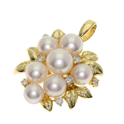 TASAKI Pearl Pearl Diamond Pendant top K18 Yellow Gold Ladies [Used]