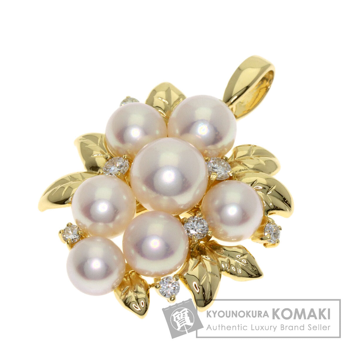 TASAKI Pearl Pearl Diamond Pendant top K18 Yellow Gold Ladies [Used]