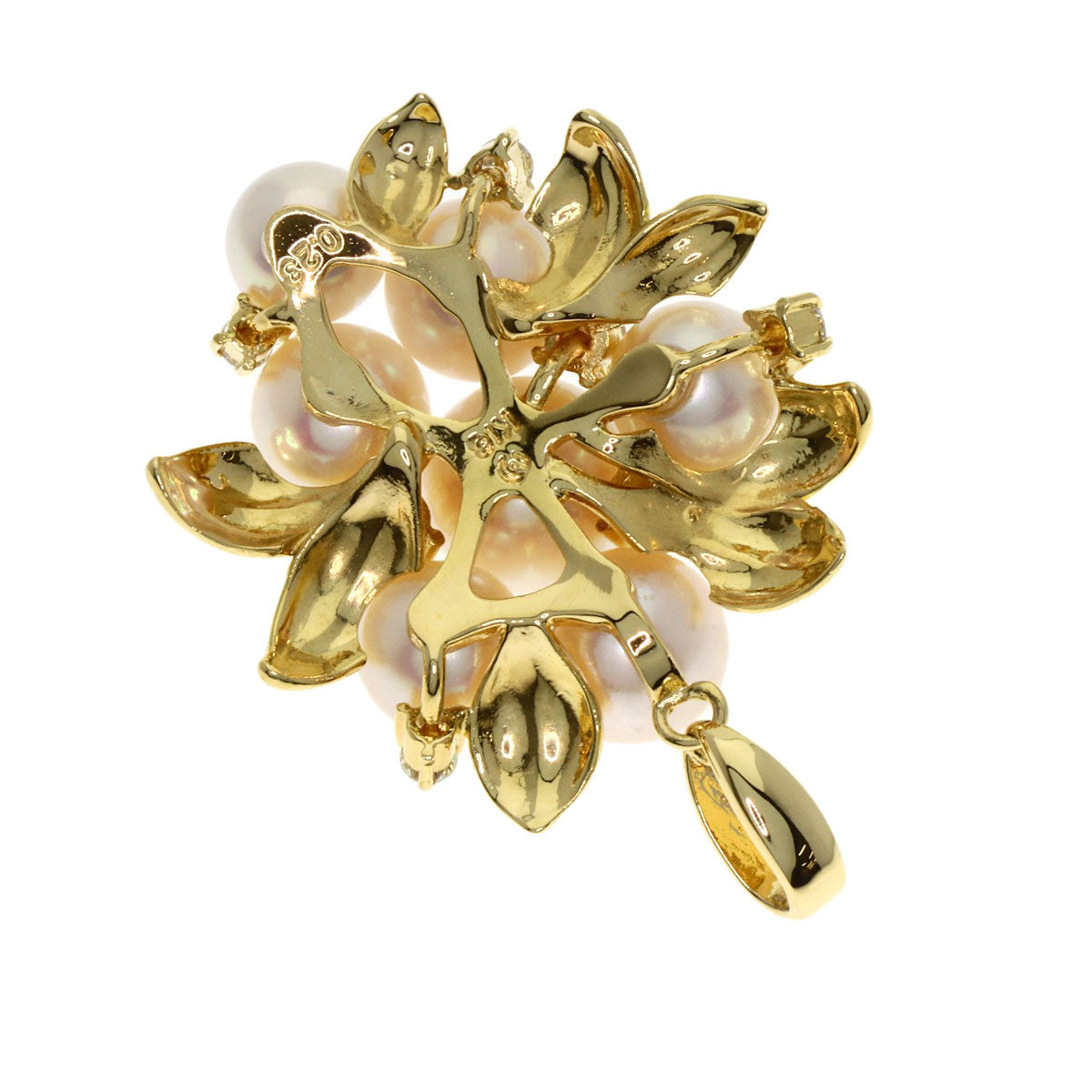 TASAKI Pearl Pearl Diamond Pendant top K18 Yellow Gold Ladies [Used]