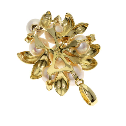 TASAKI Pearl Pearl Diamond Pendant top K18 Yellow Gold Ladies [Used]
