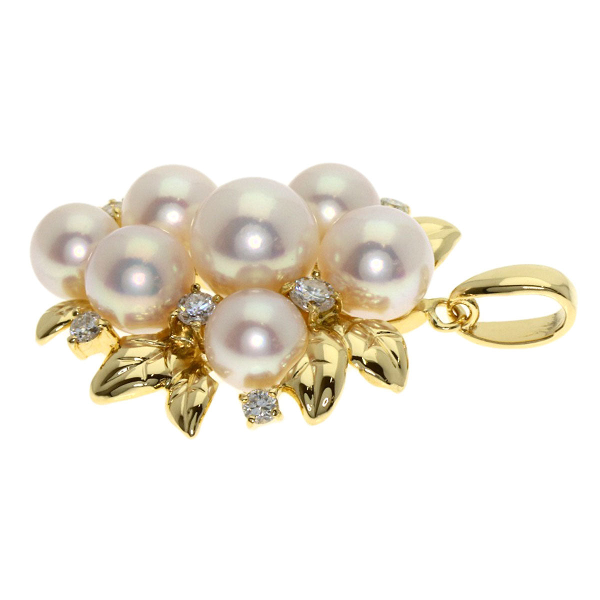 TASAKI Pearl Pearl Diamond Pendant top K18 Yellow Gold Ladies [Used]