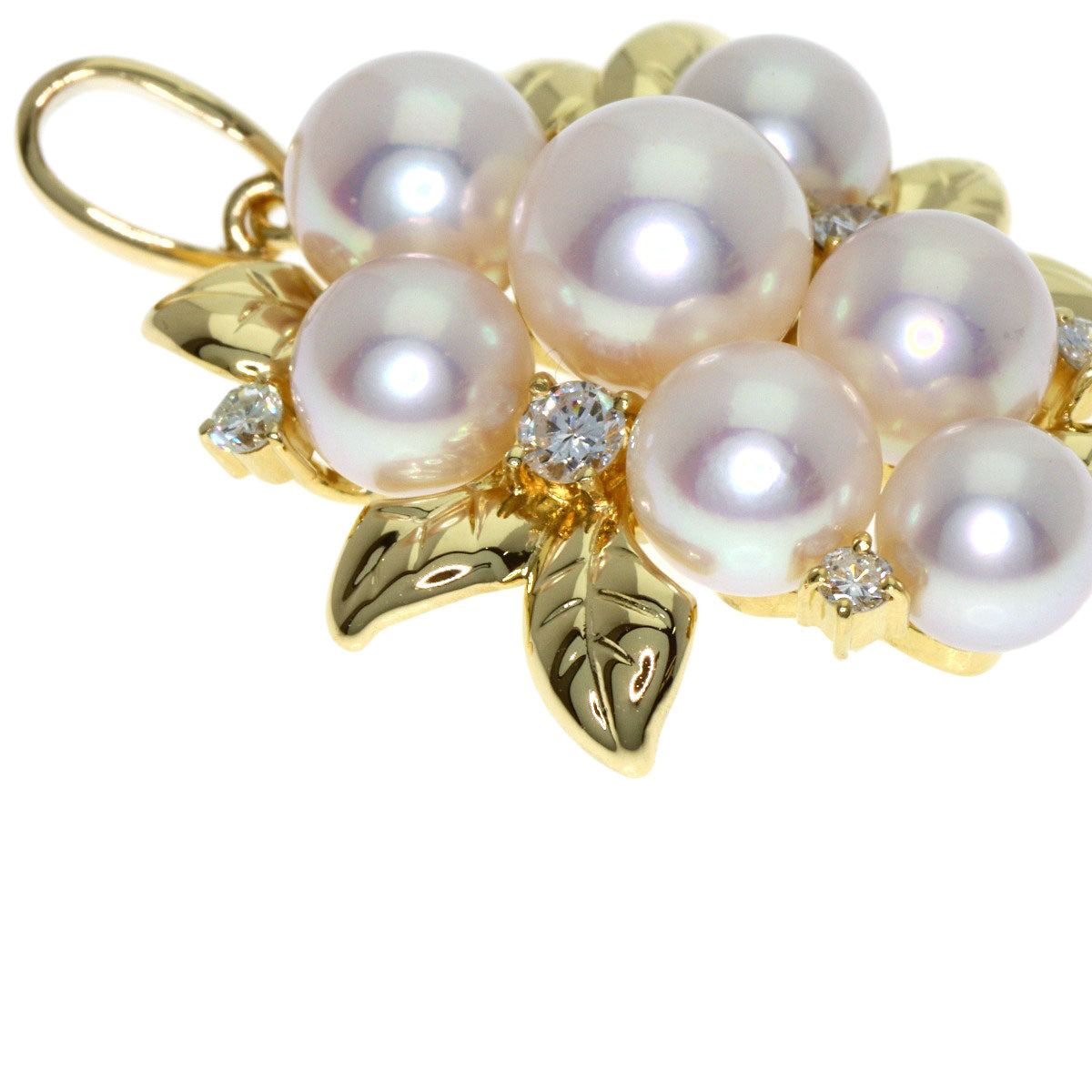 TASAKI Pearl Pearl Diamond Pendant top K18 Yellow Gold Ladies [Used]