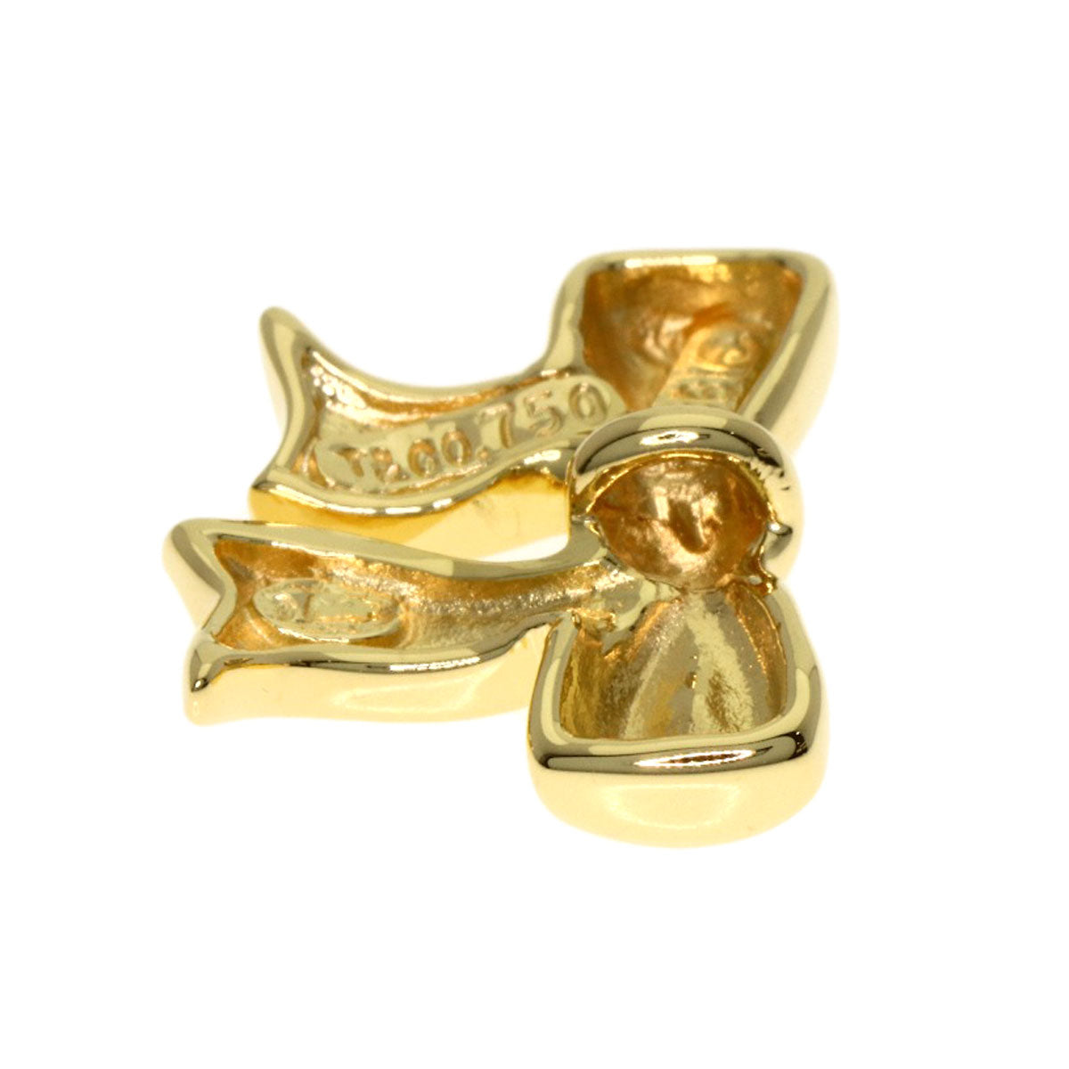 TIFFANY&Co. Ribbon charm Pendant top K18 Yellow Gold Ladies [Used]