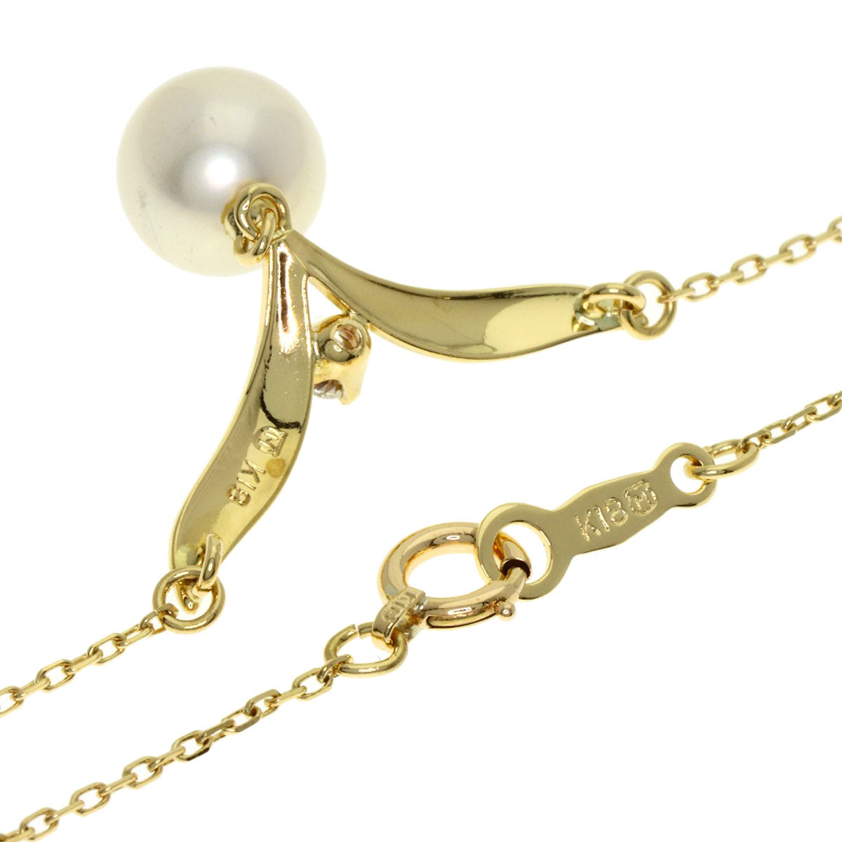 MIKIMOTO Pearl Pearl Necklace K18 Yellow Gold Ladies [Used]