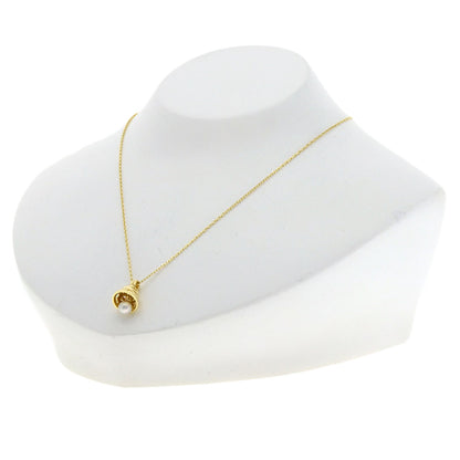 MIKIMOTO Bell motif Pearl Pearl Necklace K18 Yellow Gold Ladies [Used]
