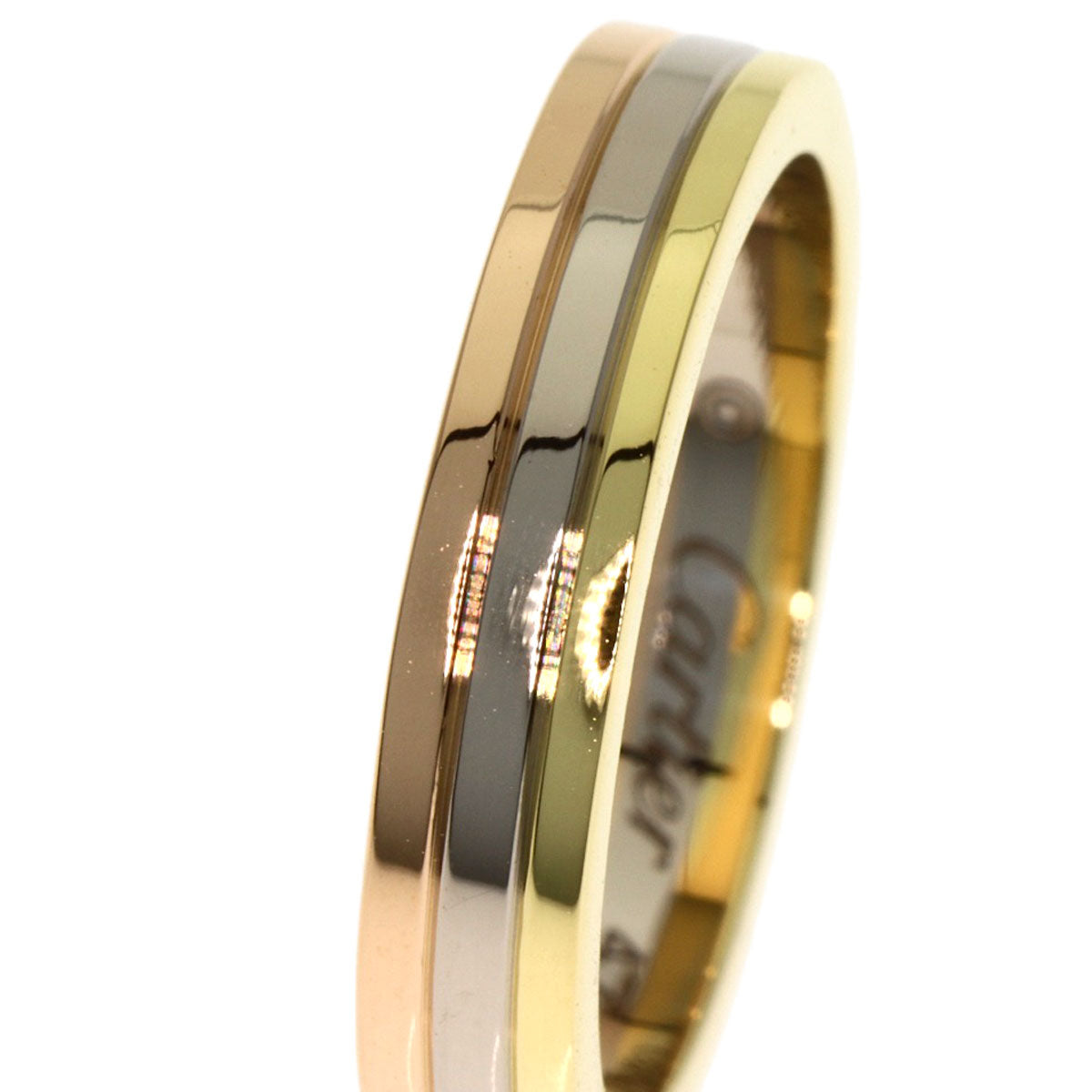 CARTIER Three colors # 47 Ring K18 Yellow Gold K18 White GoldLadies [Used]