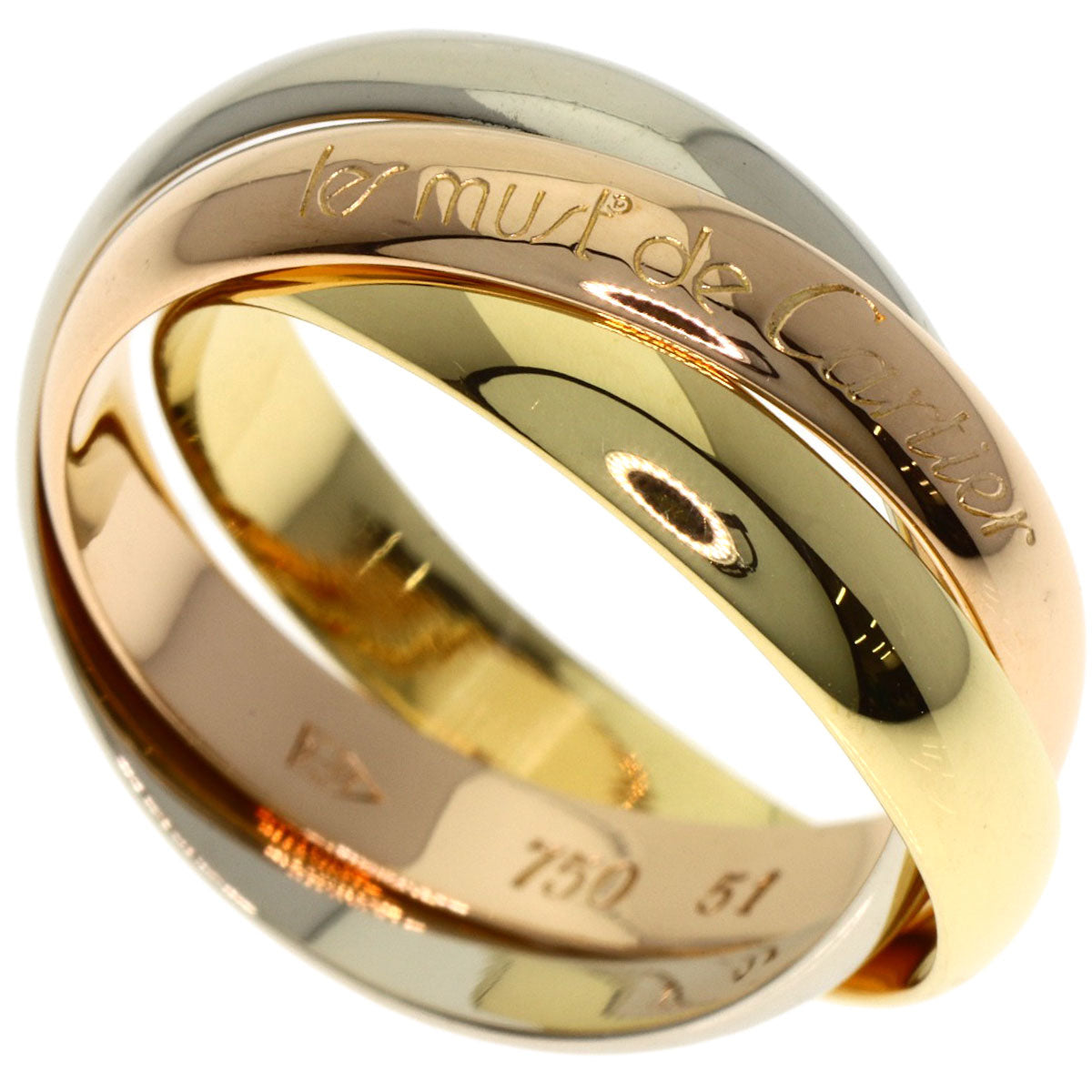 CARTIER Trinity #51 Ring K18 Yellow Gold 18K Pink GoldLadies [Used]