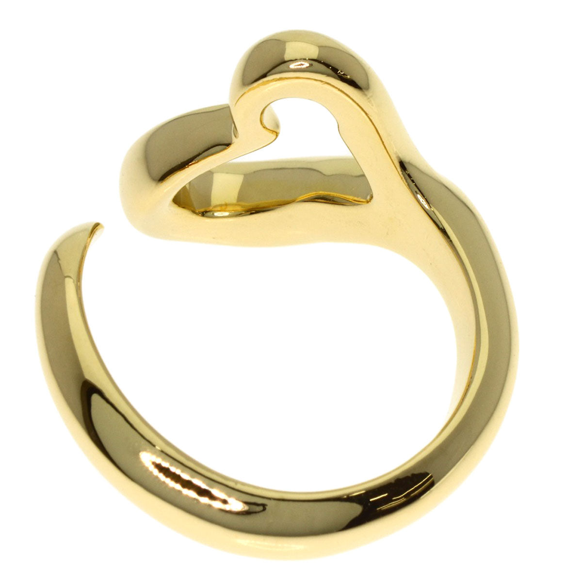TIFFANY&Co. Open heart Ring K18 Yellow Gold Ladies [Used]