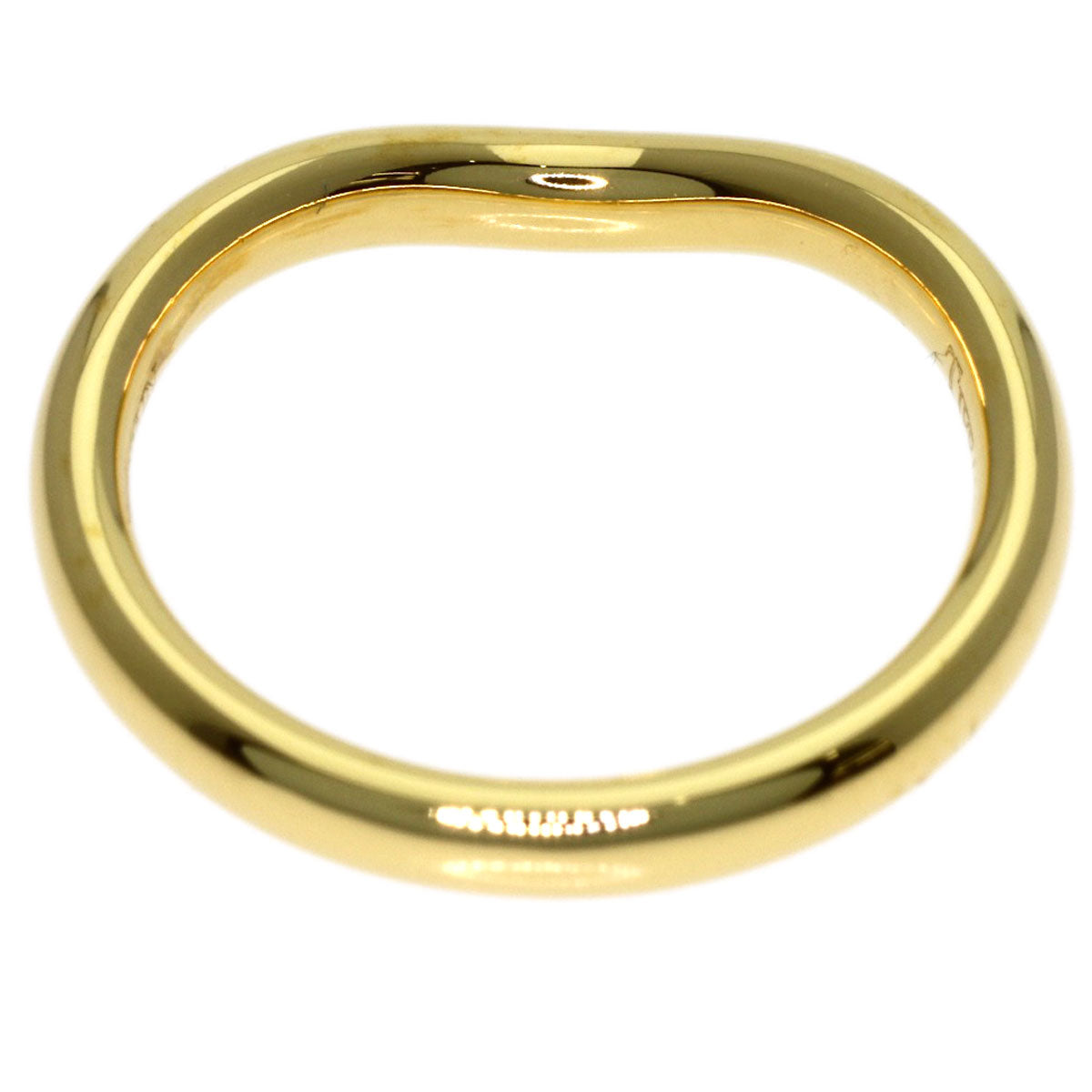 TIFFANY&Co. Curved Band 1P Diamond Ring K18 Yellow Gold Ladies [Used]