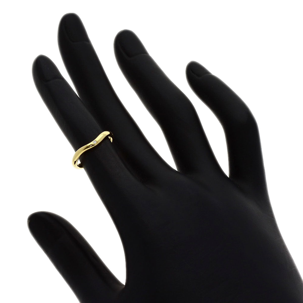 TIFFANY&Co. Curved Band 1P Diamond Ring K18 Yellow Gold Ladies [Used]