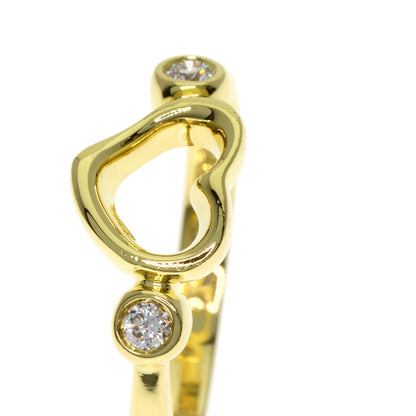 TIFFANY&Co. Open Heart Diamond Ring K18 Yellow Gold Ladies [Used]