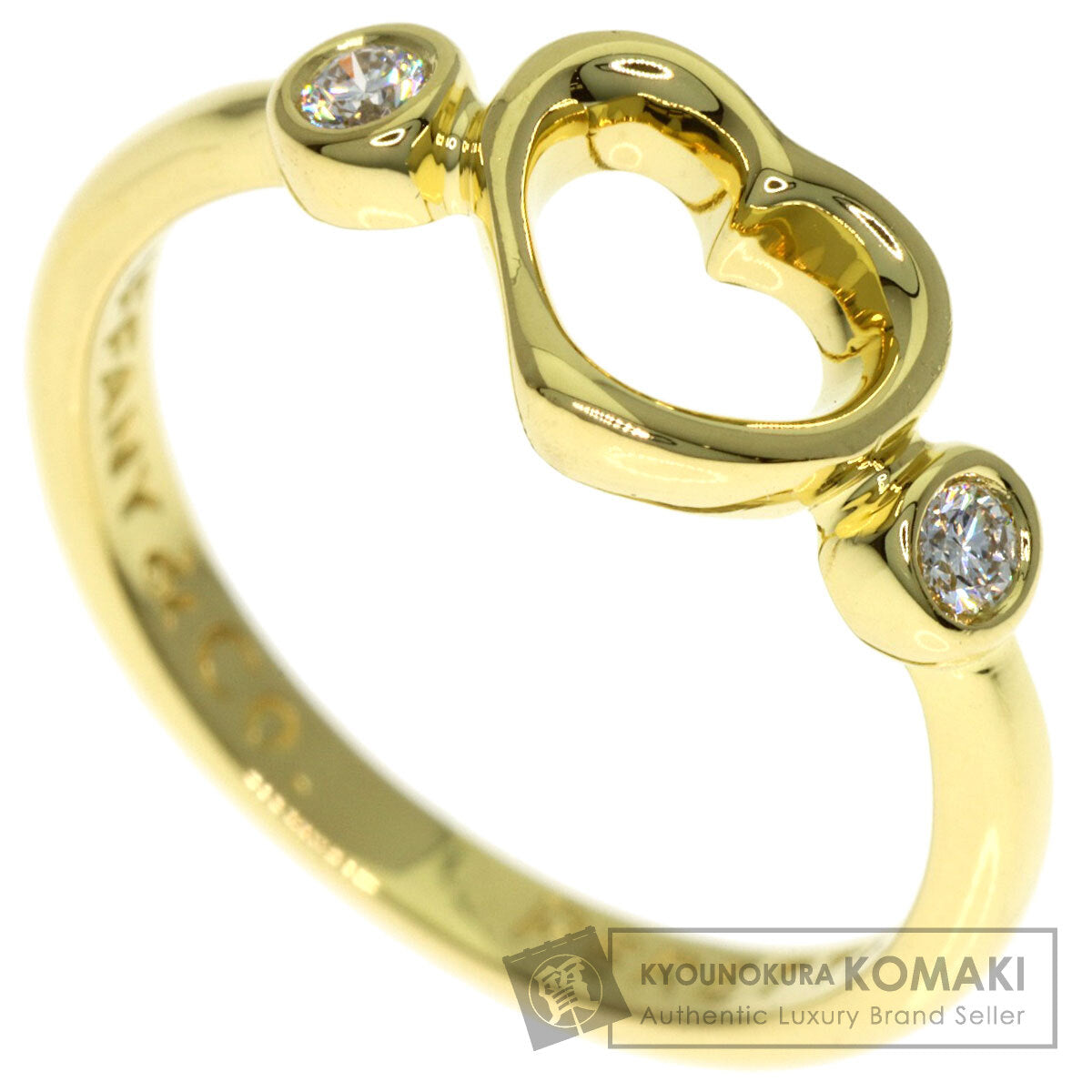 TIFFANY&Co. Open Heart Diamond Ring K18 Yellow Gold Ladies [Used]