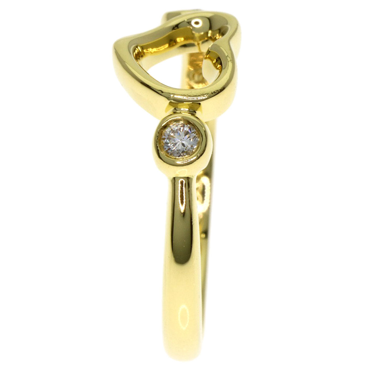 TIFFANY&Co. Open Heart Diamond Ring K18 Yellow Gold Ladies [Used]