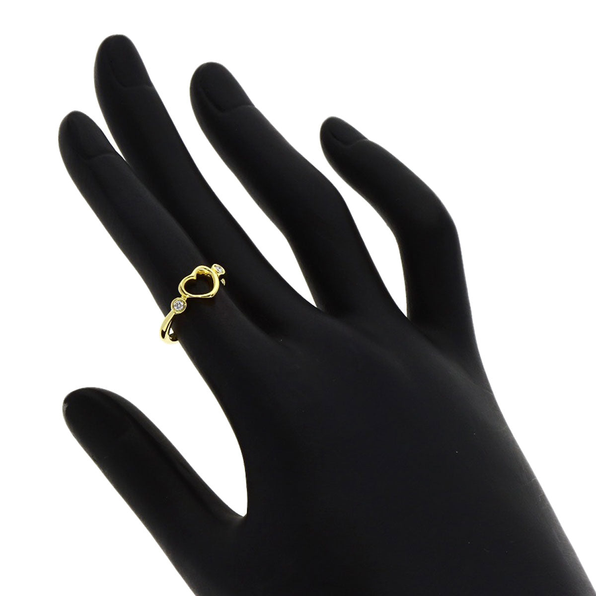 TIFFANY&Co. Open Heart Diamond Ring K18 Yellow Gold Ladies [Used]