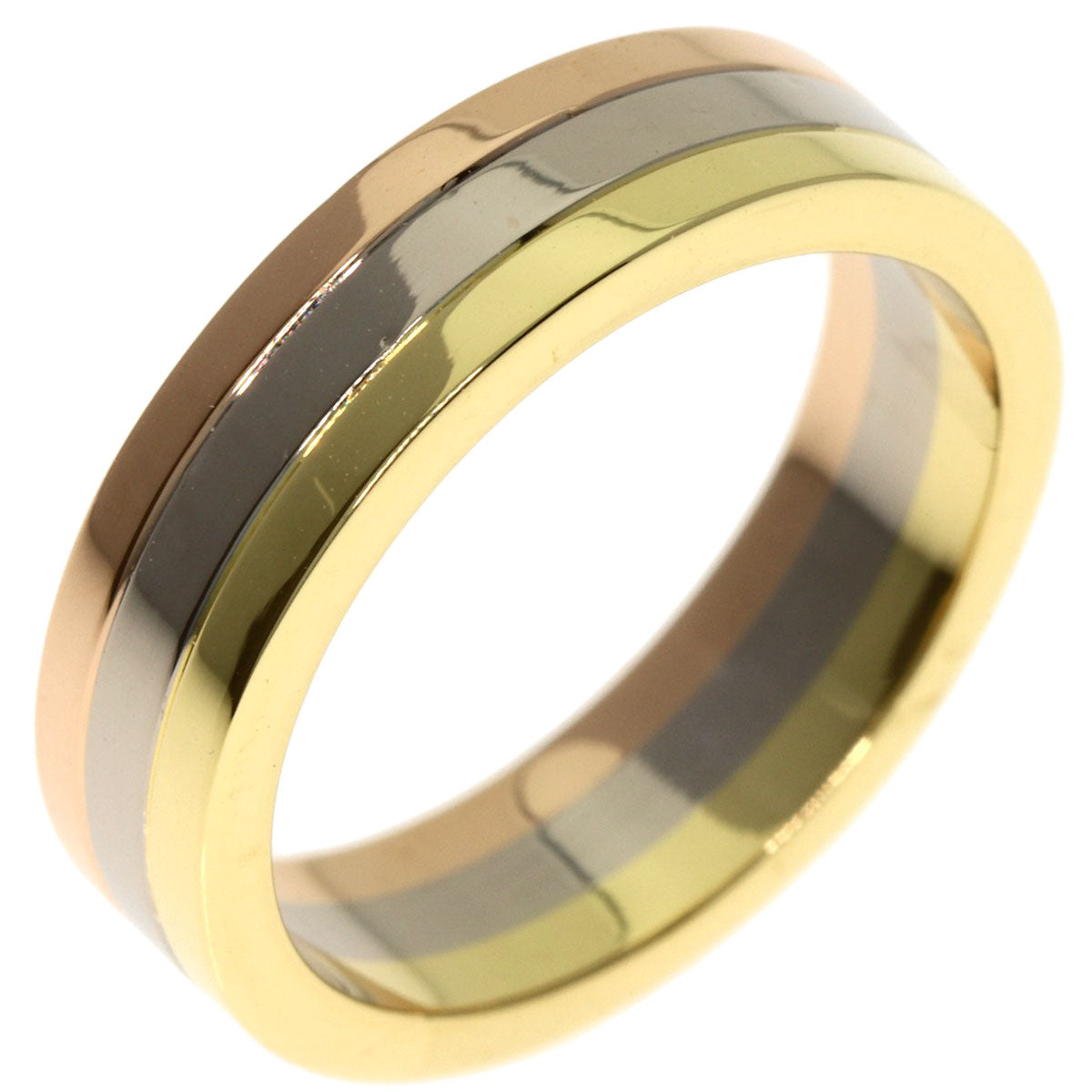 CARTIER Three colors # 48 Ring K18 Yellow Gold K18 White GoldLadies [Used]