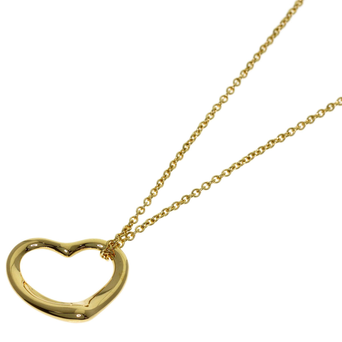 TIFFANY&Co. Open heart Necklace K18 Yellow Gold Ladies [Used]