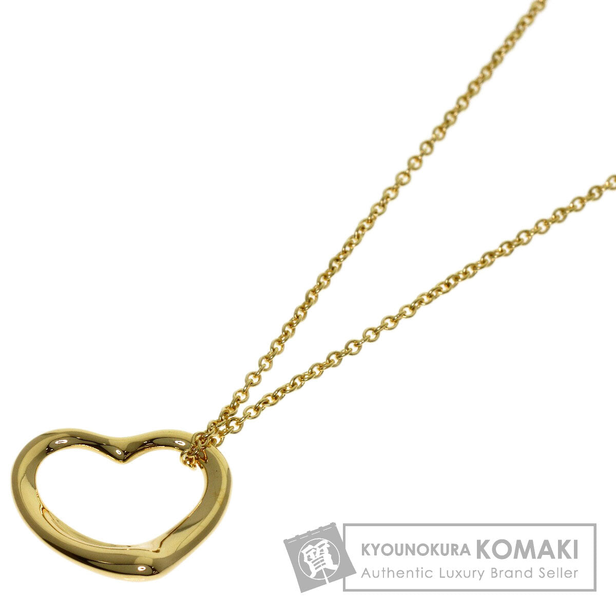 TIFFANY&Co. Open heart Necklace K18 Yellow Gold Ladies [Used]