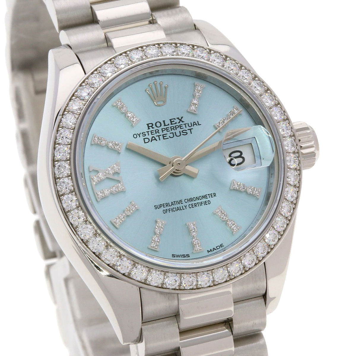 ROLEX Datejust 28 Bezel Diamond Watches 279136RBR Platinum/PT Ladies