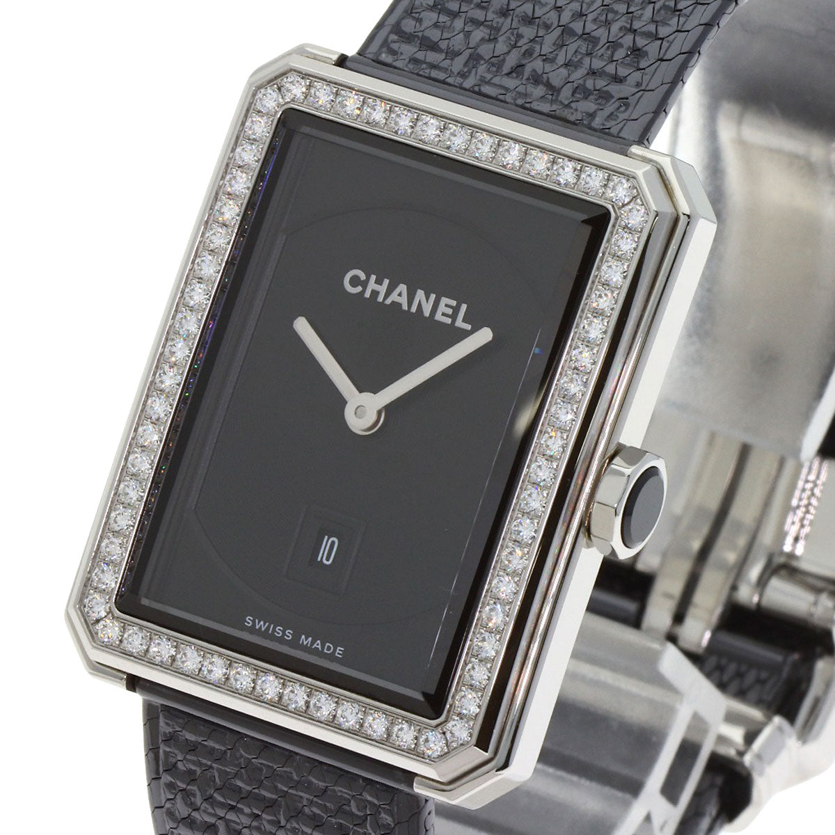 CHANEL Boyfriend Tweed Diamond Watches H5318 Stainless Steel/Stainless Steel Ladies