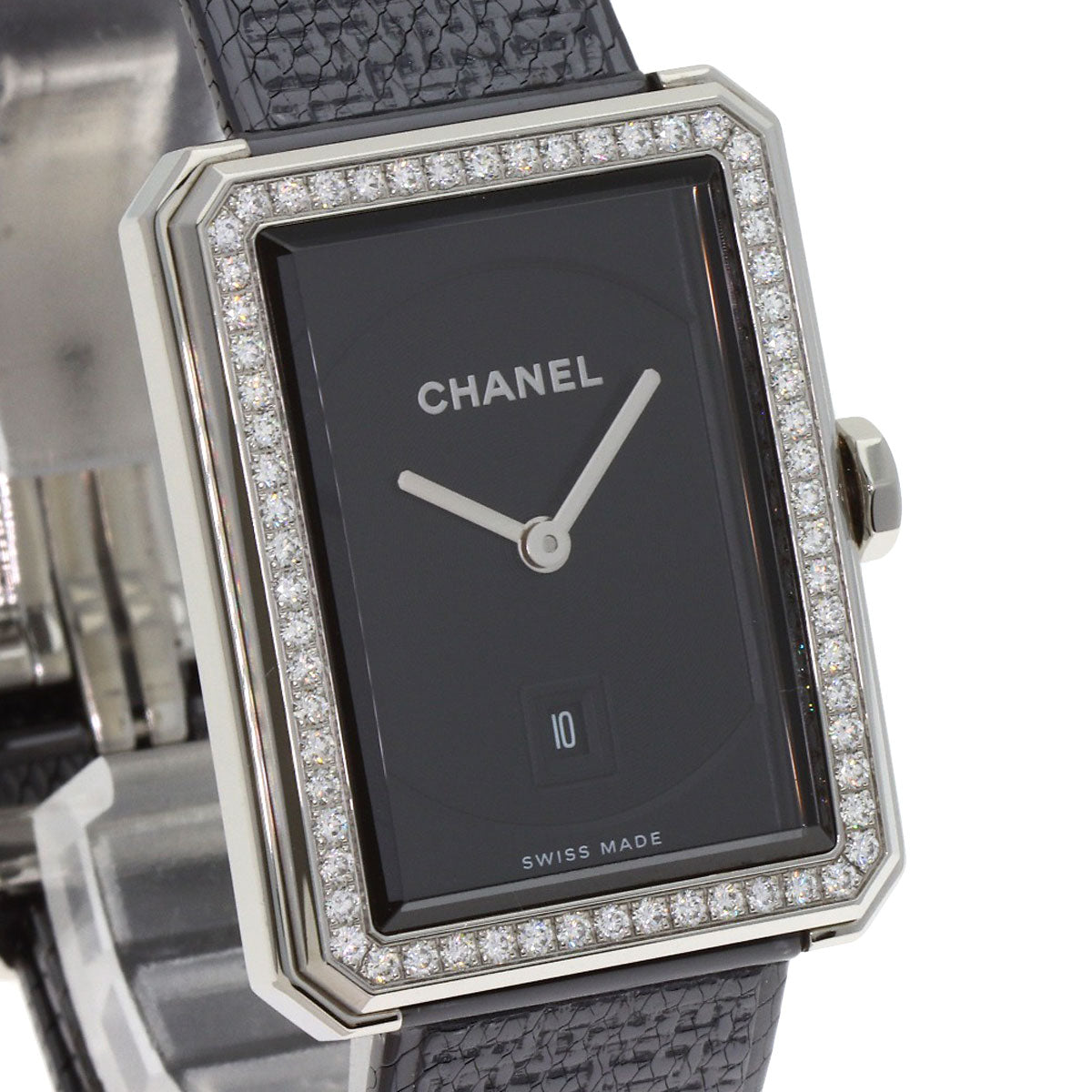 CHANEL Boyfriend Tweed Diamond Watches H5318 Stainless Steel/Stainless Steel Ladies