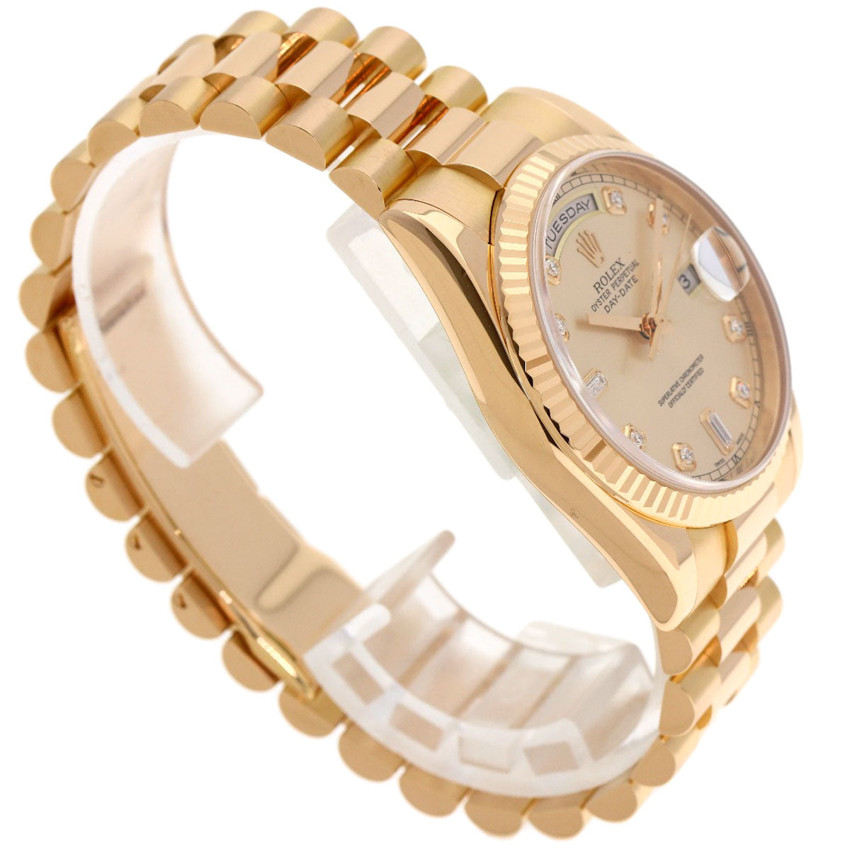 ROLEX Day Date 10P Diamond Watches 118235A K18 Pink Gold/18K Pink Gold mens