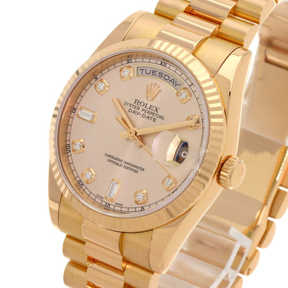 ROLEX Day Date 10P Diamond Watches 118235A K18 Pink Gold/18K Pink Gold mens