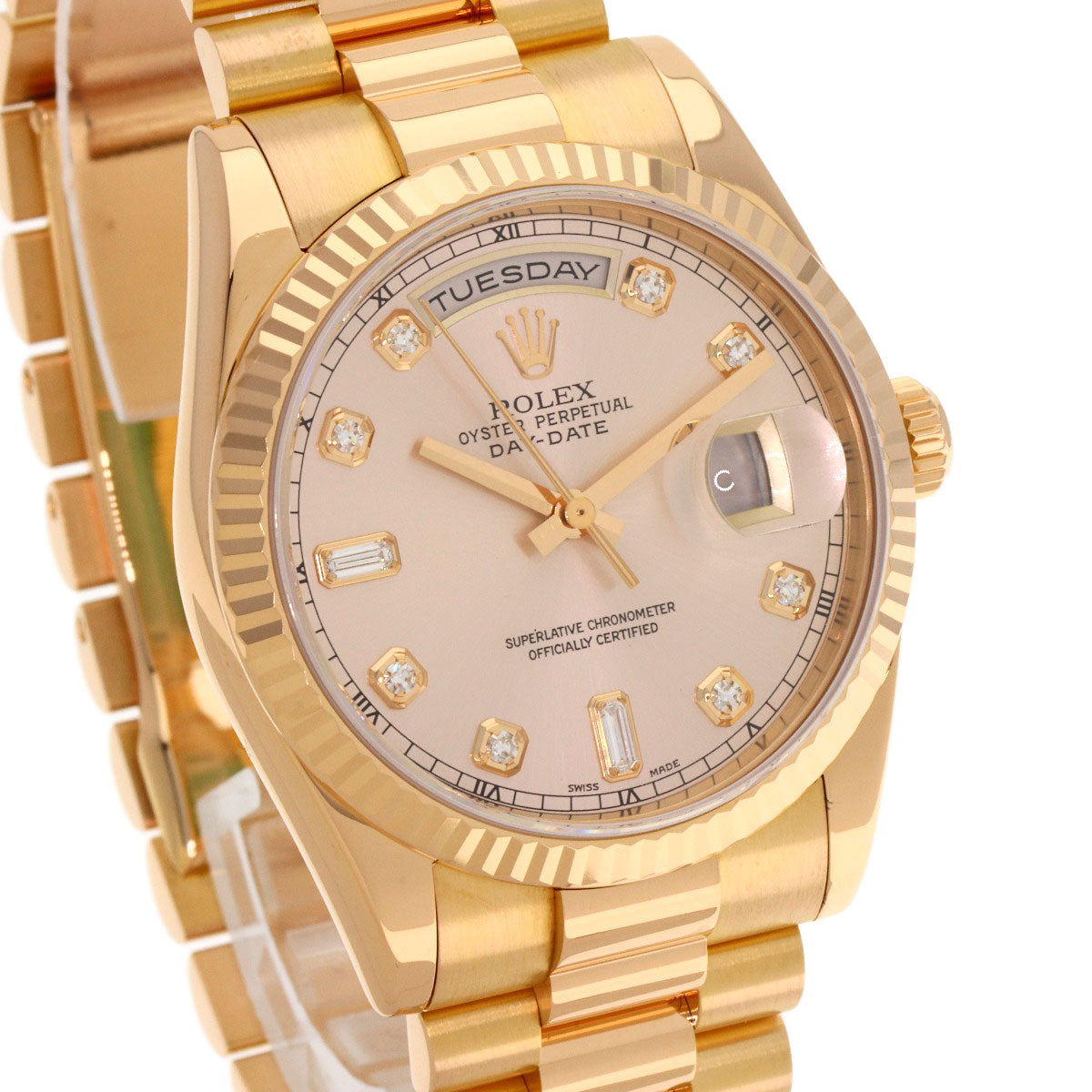 ROLEX Day Date 10P Diamond Watches 118235A K18 Pink Gold/18K Pink Gold mens
