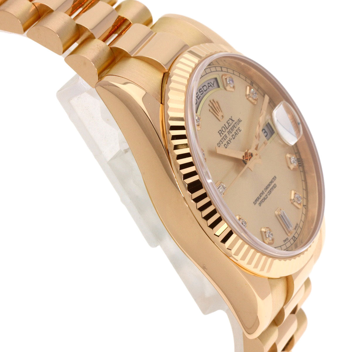 ROLEX Day Date 10P Diamond Watches 118235A K18 Pink Gold/18K Pink Gold mens