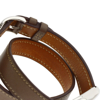 HERMES Cape Cod Double Tour Etoupe Watches CT1.210 Stainless Steel/Leather Ladies