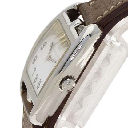 HERMES Cape Cod Double Tour Etoupe Watches CT1.210 Stainless Steel/Leather Ladies