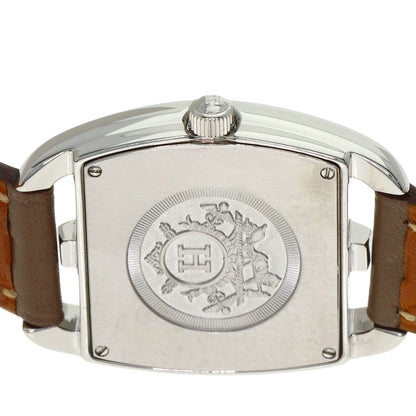HERMES Cape Cod Double Tour Etoupe Watches CT1.210 Stainless Steel/Leather Ladies