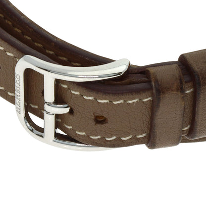 HERMES Cape Cod Double Tour Etoupe Watches CT1.210 Stainless Steel/Leather Ladies