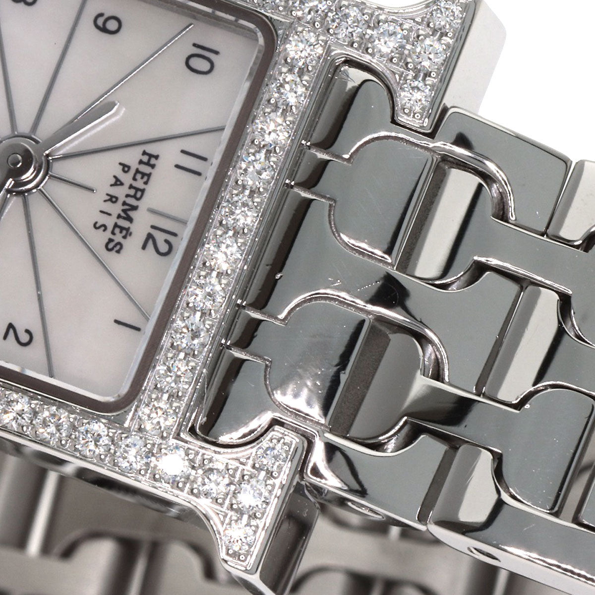 HERMES H Watch Mini Diamond Watches HH1.130 Stainless Steel/Stainless Steel Ladies