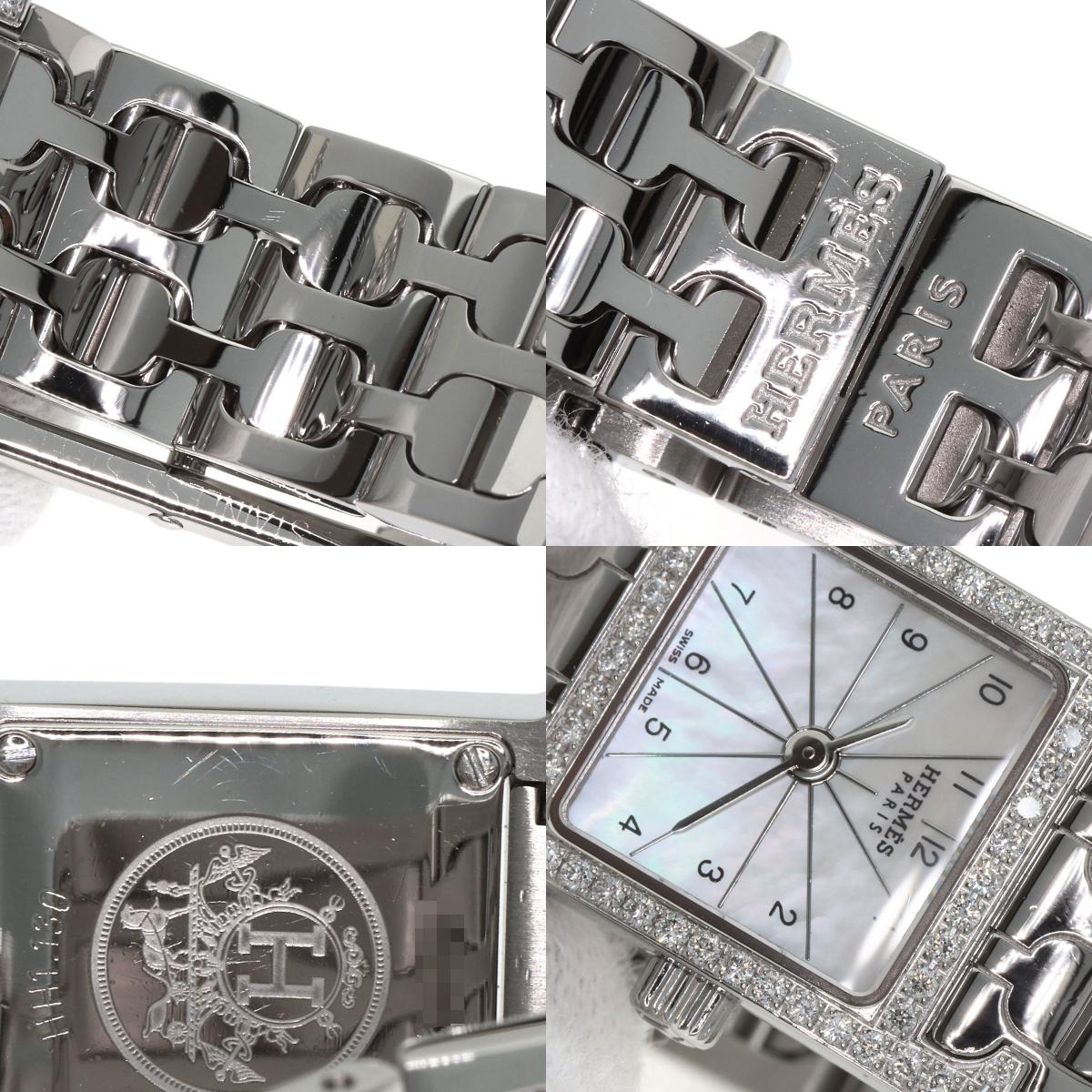 HERMES H Watch Mini Diamond Watches HH1.130 Stainless Steel/Stainless Steel Ladies