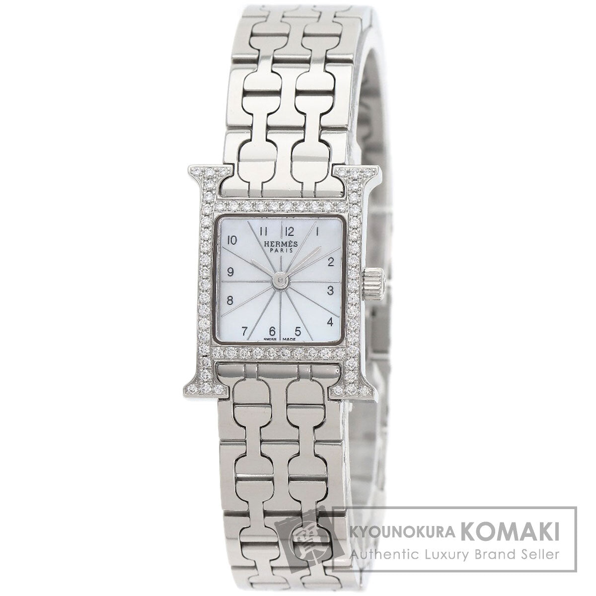 HERMES H Watch Mini Diamond Watches HH1.130 Stainless Steel/Stainless Steel Ladies