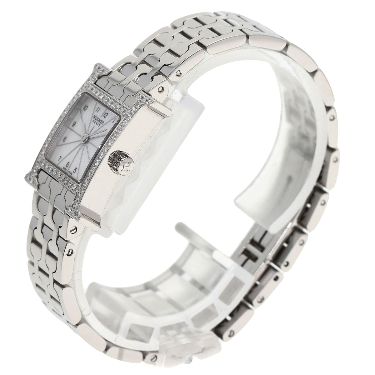 HERMES H Watch Mini Diamond Watches HH1.130 Stainless Steel/Stainless Steel Ladies