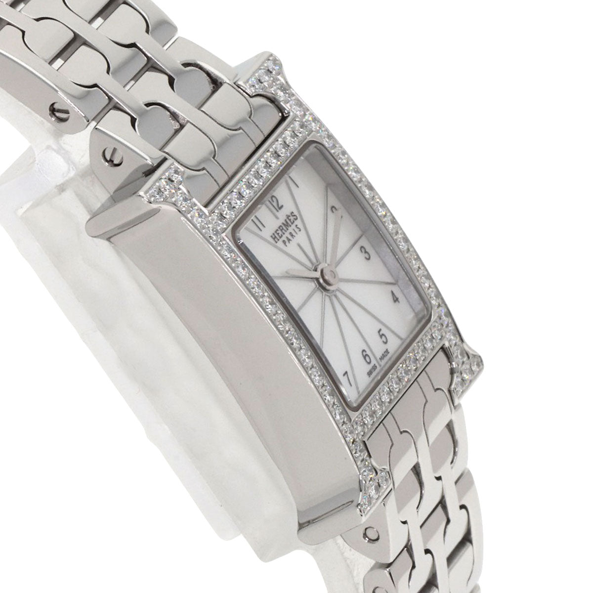 HERMES H Watch Mini Diamond Watches HH1.130 Stainless Steel/Stainless Steel Ladies