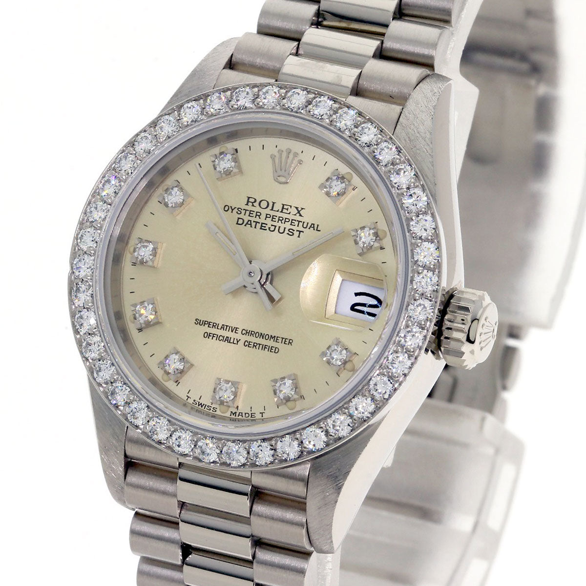 ROLEX DATEJUST 10P Diamond Watches 69139G K18 White Gold/K18 White Gold Ladies