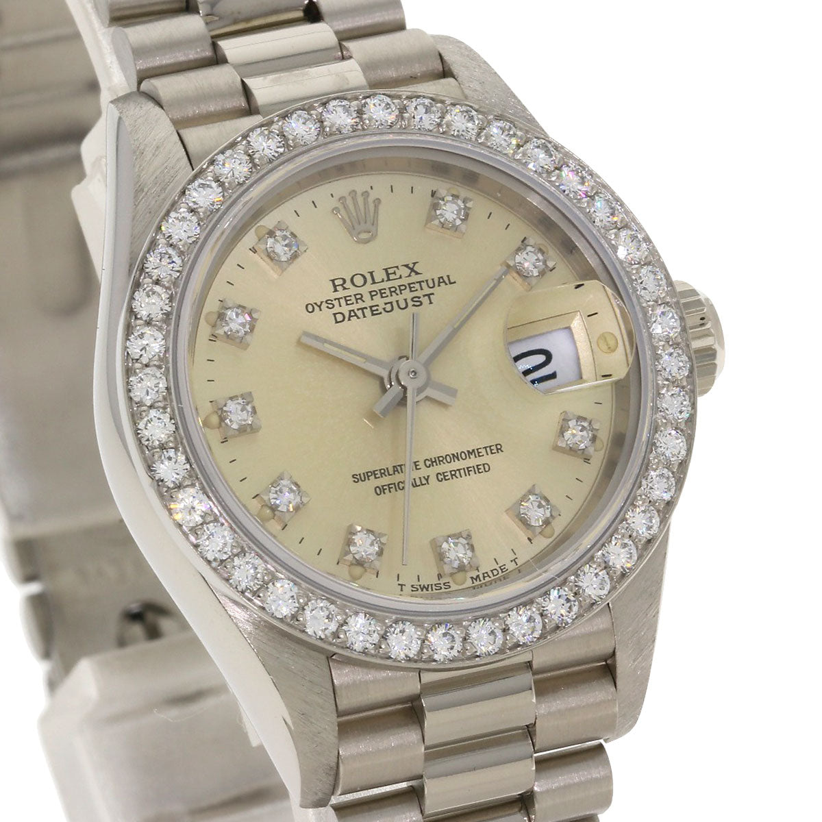 ROLEX DATEJUST 10P Diamond Watches 69139G K18 White Gold/K18 White Gold Ladies