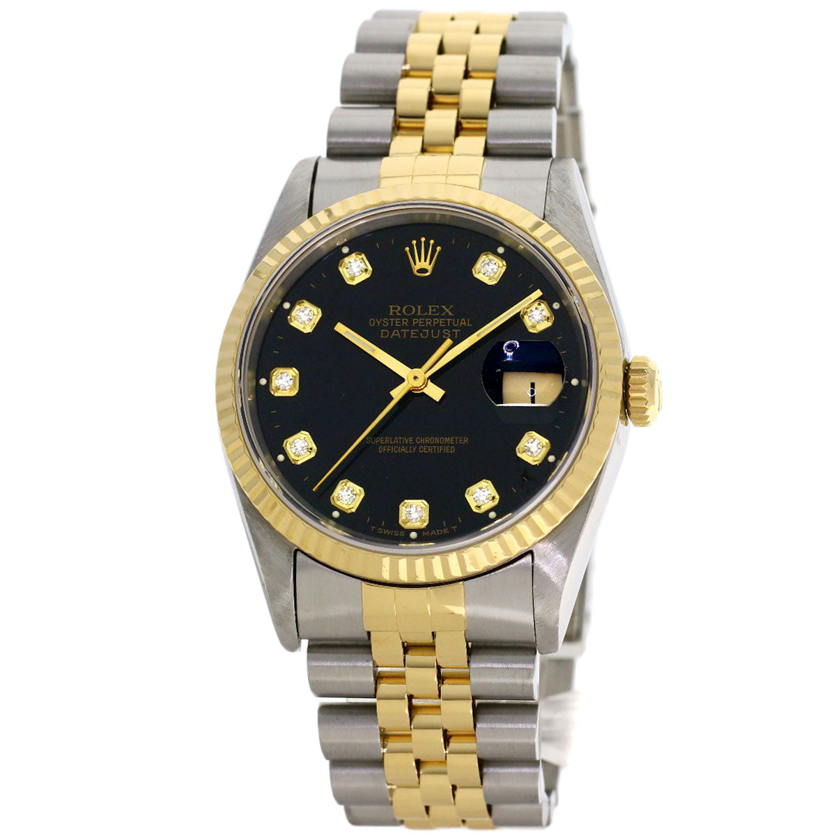 ROLEX DATEJUST 10P Diamond Watches 16233G Stainless Steel/SSxK18YG mens