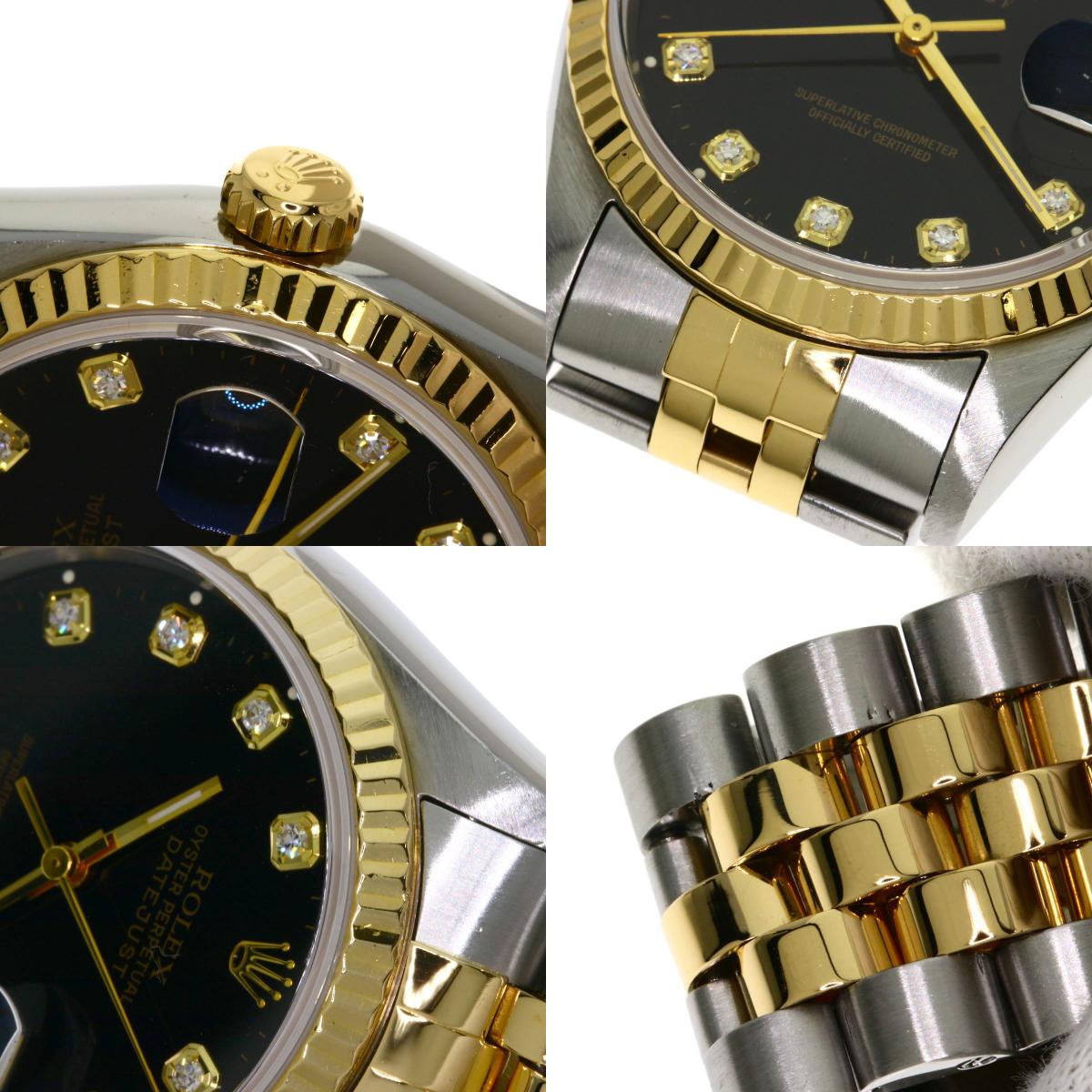 ROLEX DATEJUST 10P Diamond Watches 16233G Stainless Steel/SSxK18YG mens